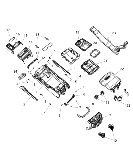 2019 Ram 3500 Bezel-Media Port Diagram for 6MX38HL1AA