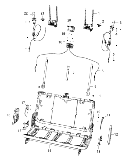 2021 Jeep Wrangler  Shield-Rear Seat Diagram for 6CL08TX7AA