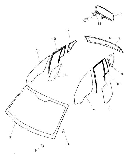 2016 Jeep Compass  Glass-Rear Door Diagram for 5074818AD