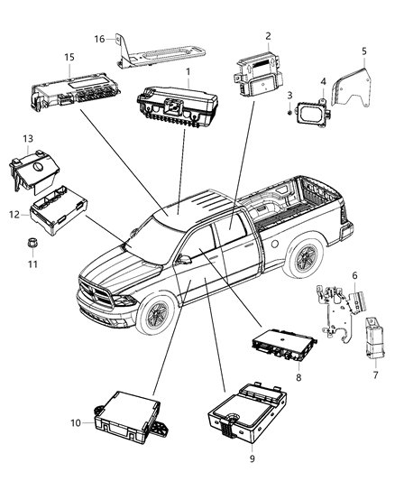 2015 Ram 1500  Module-Transfer Case Control Diagram for 56029590AE