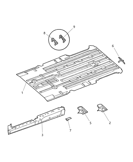 1998 Chrysler Town & Country  Pan-Floor Diagram for 5012645AA