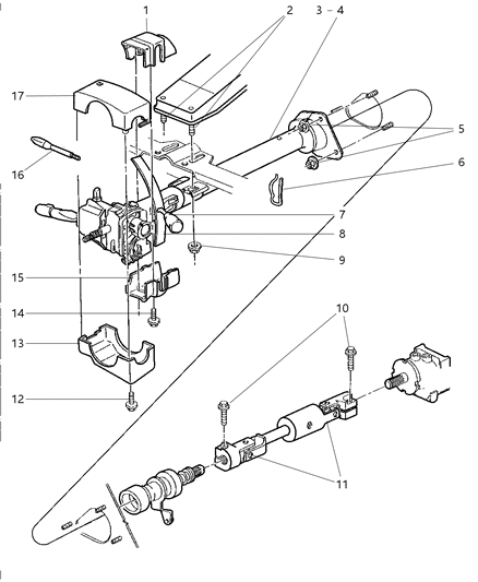1997 Dodge Ram 3500  Intermediate Shaft Diagram for 55351152