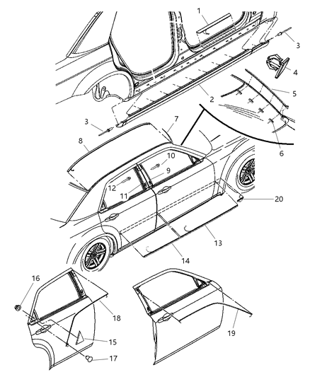 2009 Chrysler 300  CLADDING-SILL Diagram for WG15AXRAF