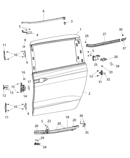 2020 Chrysler Pacifica  Sliding Door Hold Open Diagram for 68185990AC