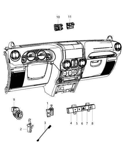 2012 Jeep Wrangler Switch-5 Gang Diagram for 4602990AC
