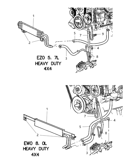2004 Dodge Ram 2500  Line-Power Steering Pressure Diagram for 52113733AD