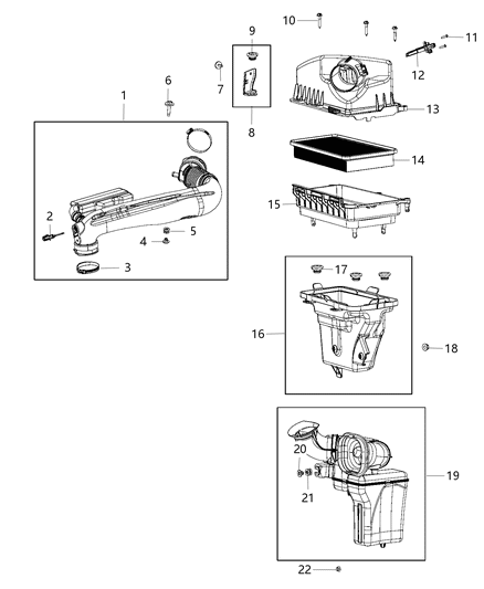2017 Chrysler 200  Bracket-Air Cleaner Diagram for 68157198AB