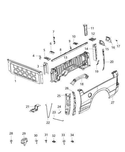 2014 Ram 2500  REINFMNT-D Pillar Diagram for 68185254AA
