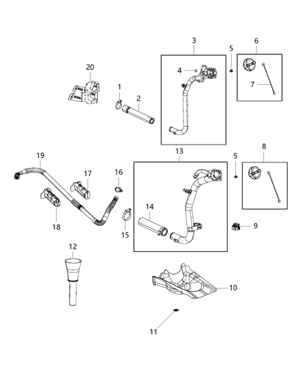 2017 Ram ProMaster 1500  Hose-Fuel Filler Diagram for 52029516AC