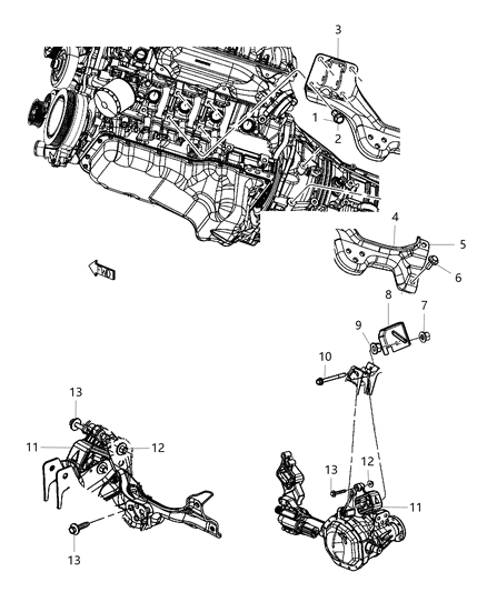2020 Ram 1500  Bracket-Engine Mount Diagram for 68149798AC