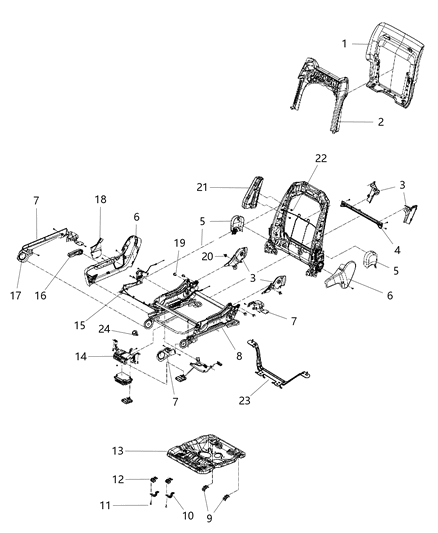 2011 Jeep Grand Cherokee  Cover-Seat RECLINER Diagram for 1TM47DX9AA