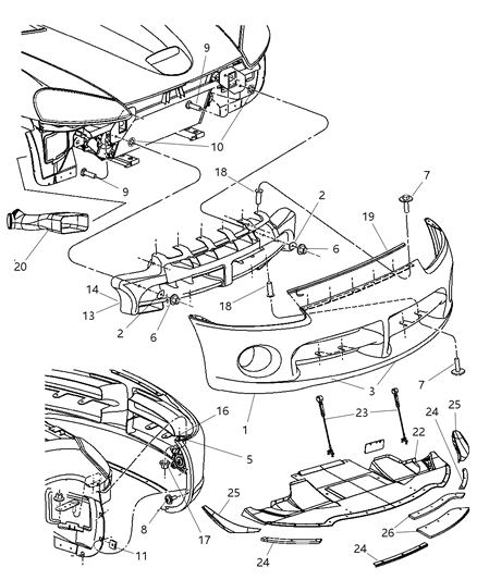 2008 Dodge Viper  Frame-License Plate Diagram for 5029222AA