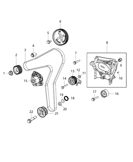 2019 Jeep Cherokee  Seal-CRANKSHAFT Oil Diagram for 68367223AA