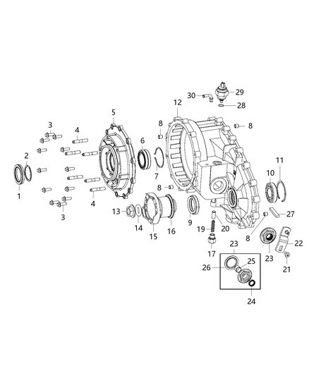 2012 Jeep Wrangler  Bearing-Output Shaft Diagram for 4897981AB