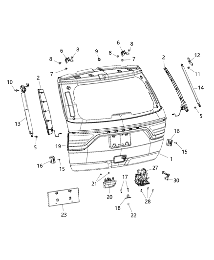 2021 Dodge Durango  Handle-LIFTGATE Diagram for 1YK38GW7AE