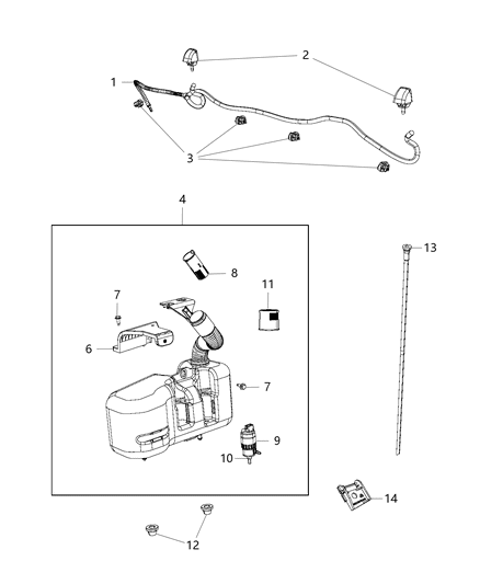 2020 Ram ProMaster 1500  Reservoir-Windshield Washer Diagram for 68134379AD