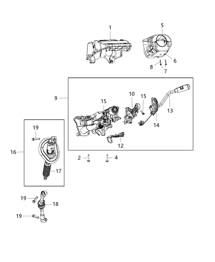 2020 Ram 3500  Bracket-GEARSHIFT Diagram for 68375442AE