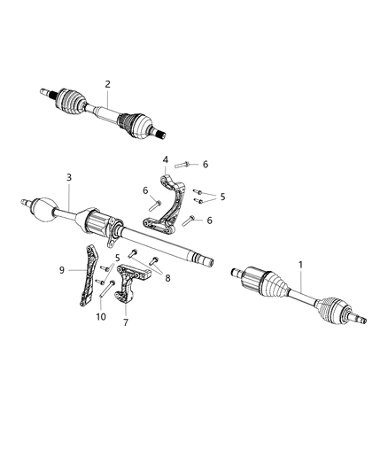 2019 Jeep Cherokee  Axle Half Shaft Left Diagram for 68289671AA