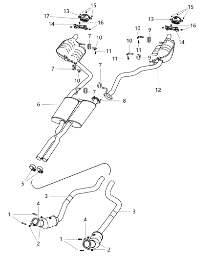 2012 Chrysler 300  Resonator-Exhaust Diagram for 5039049AC