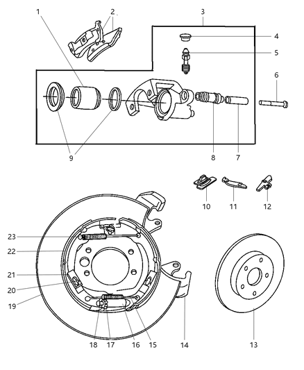 1997 Jeep Grand Cherokee  RETAINER-Parking Brake Hold Down Diagram for 4762125