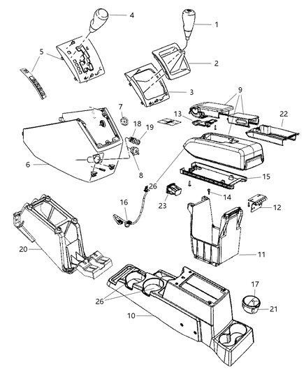 2008 Dodge Caliber  Wiring-Console Diagram for 4795882AC