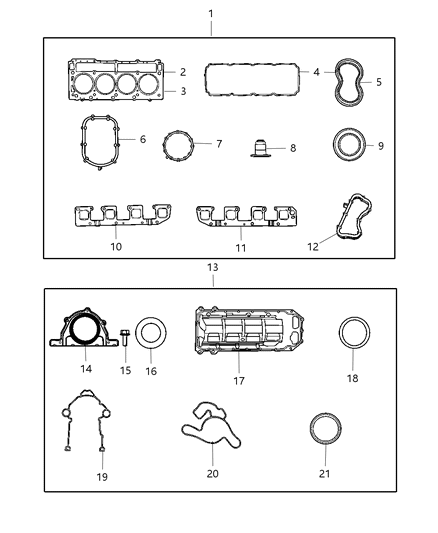 2007 Chrysler 300  Gasket-Cylinder Head Diagram for 53021621AE