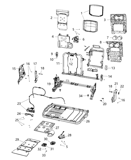 2021 Ram 1500 Blower-Seat Cushion Diagram for 68267105AD