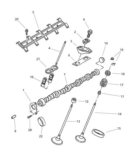 2003 Dodge Ram 1500 RETAINER-Valve Spring RETAINER Diagram for 33003521