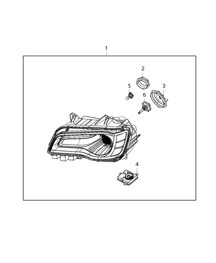 2018 Chrysler 300  Headlamp Left Diagram for 68214387AF