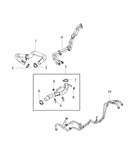 2020 Ram 1500  HOSE/TUBE-Heater Supply And Return Diagram for 68268583AF