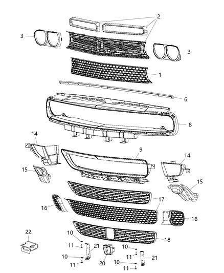 2019 Dodge Challenger  Cover-Sensor Diagram for 68238710AA