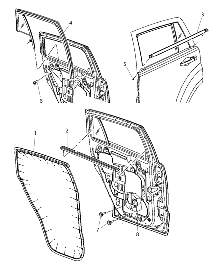 2013 Jeep Compass  WEATHERSTRIP-Rear Door Belt Inner Diagram for 5074658AD