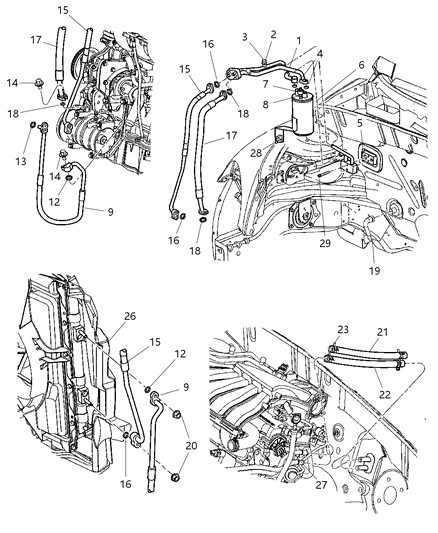 2007 Chrysler PT Cruiser  Gasket-A/C Line Diagram for 5096258AA