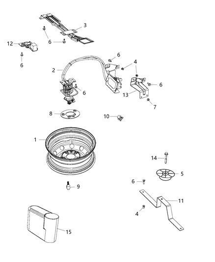 2021 Ram ProMaster 3500  Bracket-Spare Tire Diagram for 68135063AA