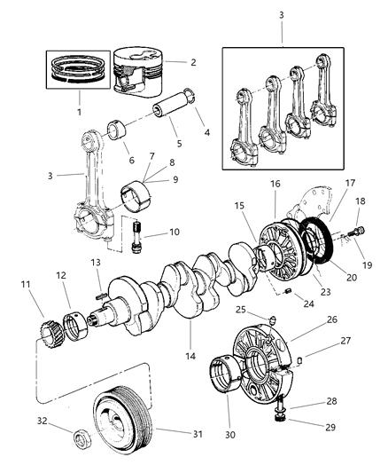 2000 Jeep Cherokee DOWEL Pin Diagram for 4720241