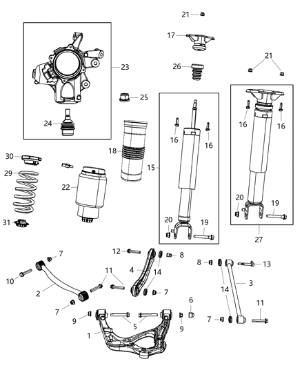 2011 Jeep Grand Cherokee  Bracket-Shock Upper Diagram for 68023770AB