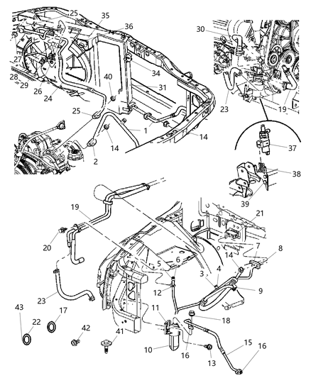2005 Dodge Durango  Shroud-Condenser Diagram for 52029175AC