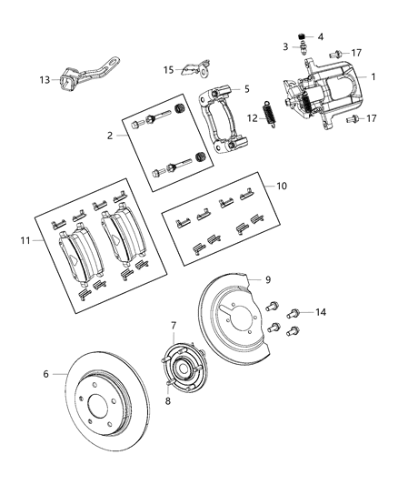2012 Ram C/V  Rear Brake Rotor Diagram for V5011996AB
