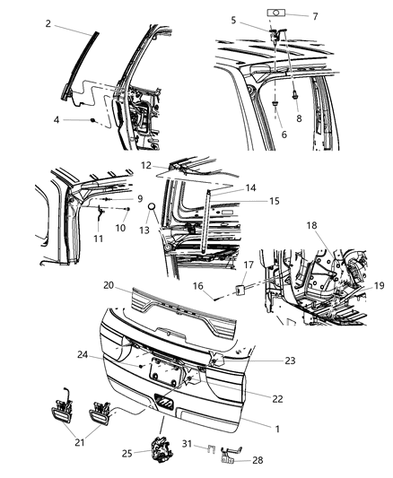2014 Dodge Durango  Unit-LIFTGATE Diagram for 68158562AA