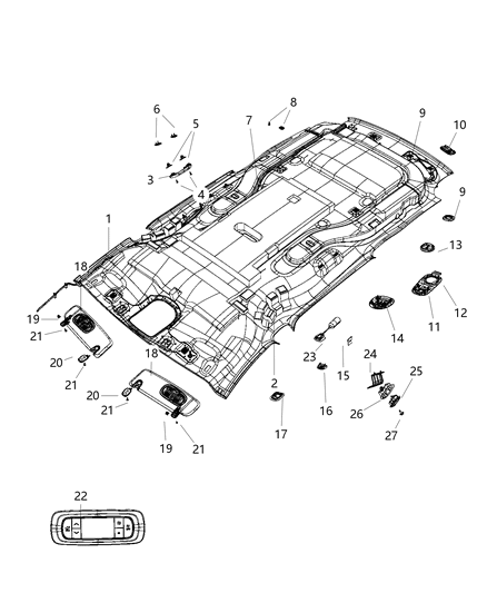 2018 Chrysler Pacifica  Plug-Grab Handle Diagram for 1VW50PD2AA