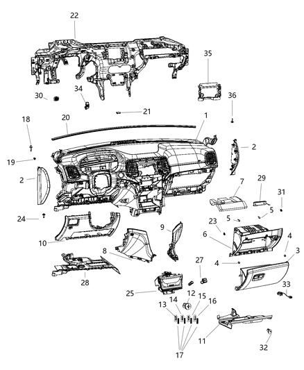 2019 Jeep Grand Cherokee  Lamp-Led Diagram for 68471013AA