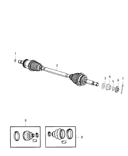 2012 Jeep Compass  Axle Shaft Rear Left Diagram for RL085141AC