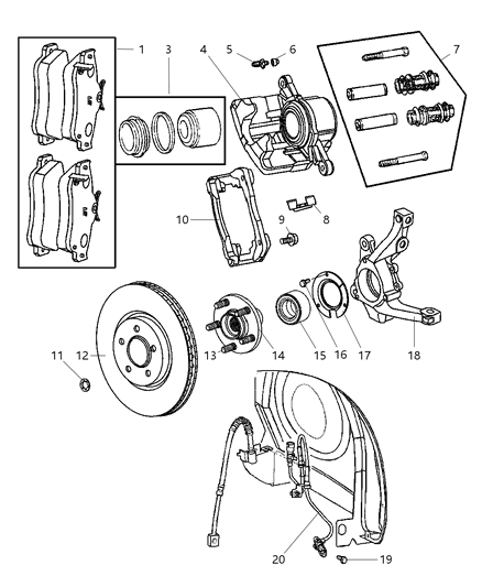 2007 Chrysler PT Cruiser  Brake Rotor Diagram for 4509994AD