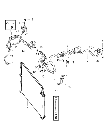 2017 Jeep Cherokee  CONDENSER-Air Conditioning Diagram for 52014775AB