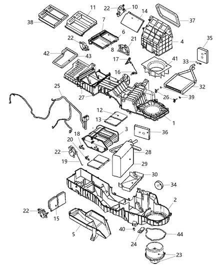 2006 Dodge Ram 1500 Housing-A/C Upper Diagram for 68021978AA