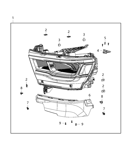 2021 Ram 1500  Headlamp Diagram for 68316082AH