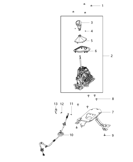2018 Jeep Cherokee  Transmission Shifter Diagram for 6MD111X9AB