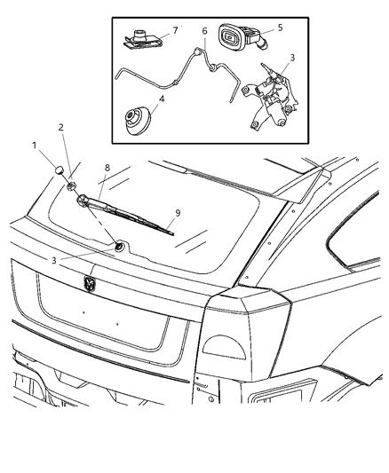 2007 Dodge Caliber  Arm-Rear WIPER Diagram for 5183275AA