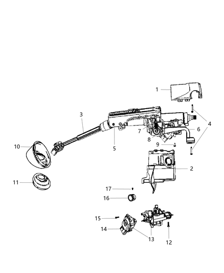 2012 Jeep Patriot  Housing-Steering Column Lock Diagram for 5057296AL