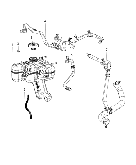 2020 Dodge Durango  Hose-COOLANT Bottle Vent Diagram for 68264816AC